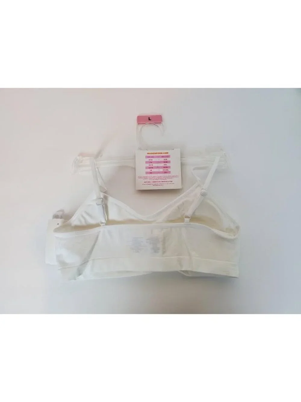 Maidenform Girl White Basic Adjustable Straps Trai